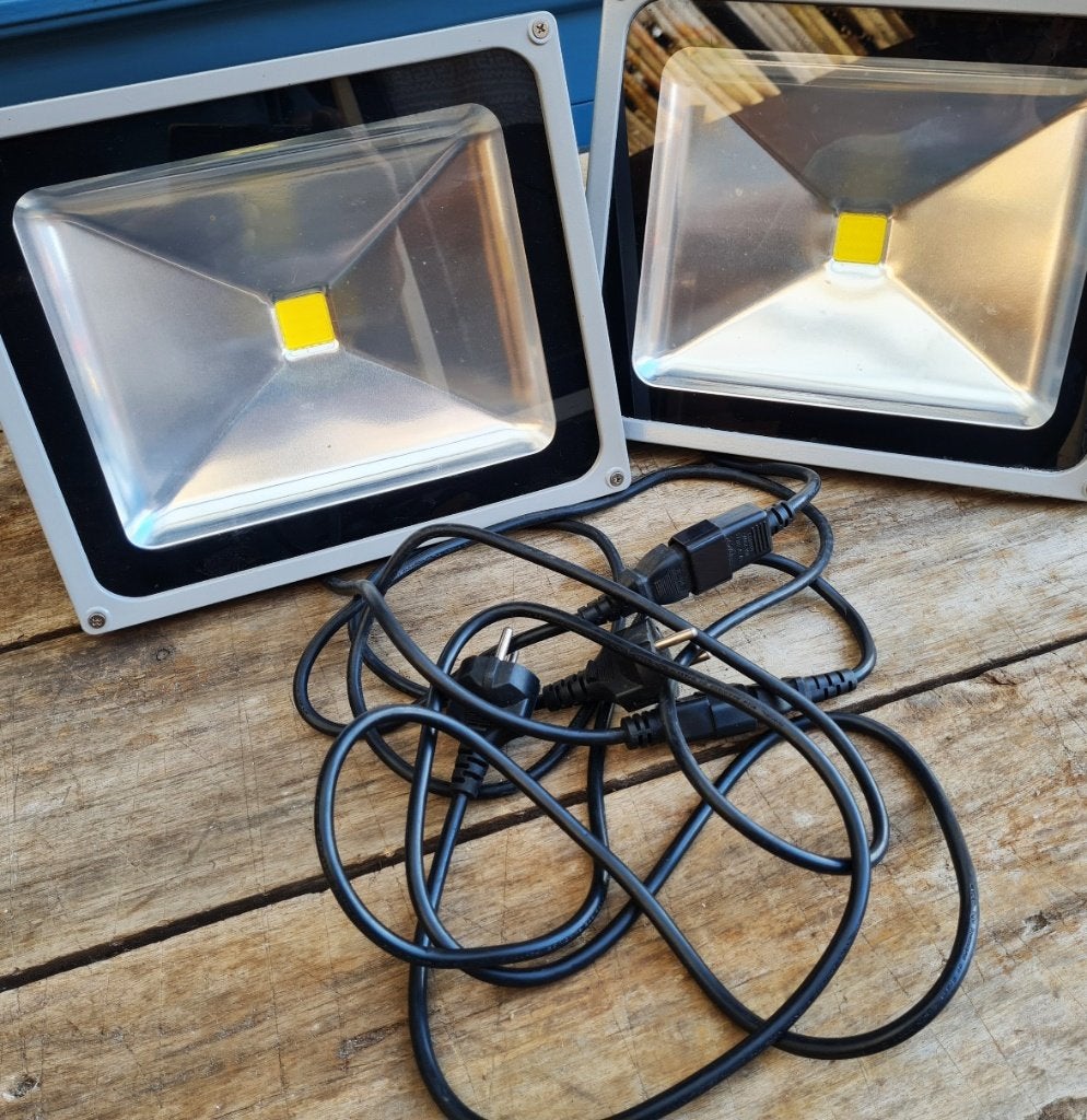 Set van 2 grote led bouwlampen/breedstralers 50 watt . izgs, Ophalen, Zo goed als nieuw, 50 tot 200 watt, Overige typen