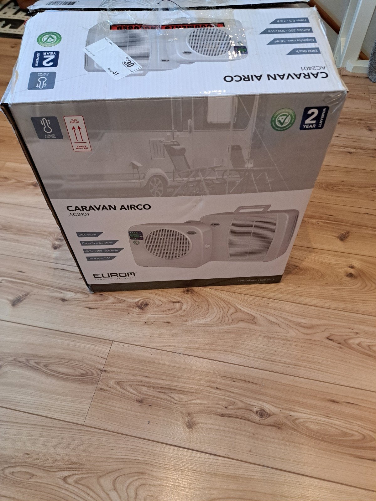 Eurom AC2401 Caravan Airco -  in doos, Witgoed en Apparatuur, Ophalen, Gebruikt, Minder dan 60 m³, 2 snelheden