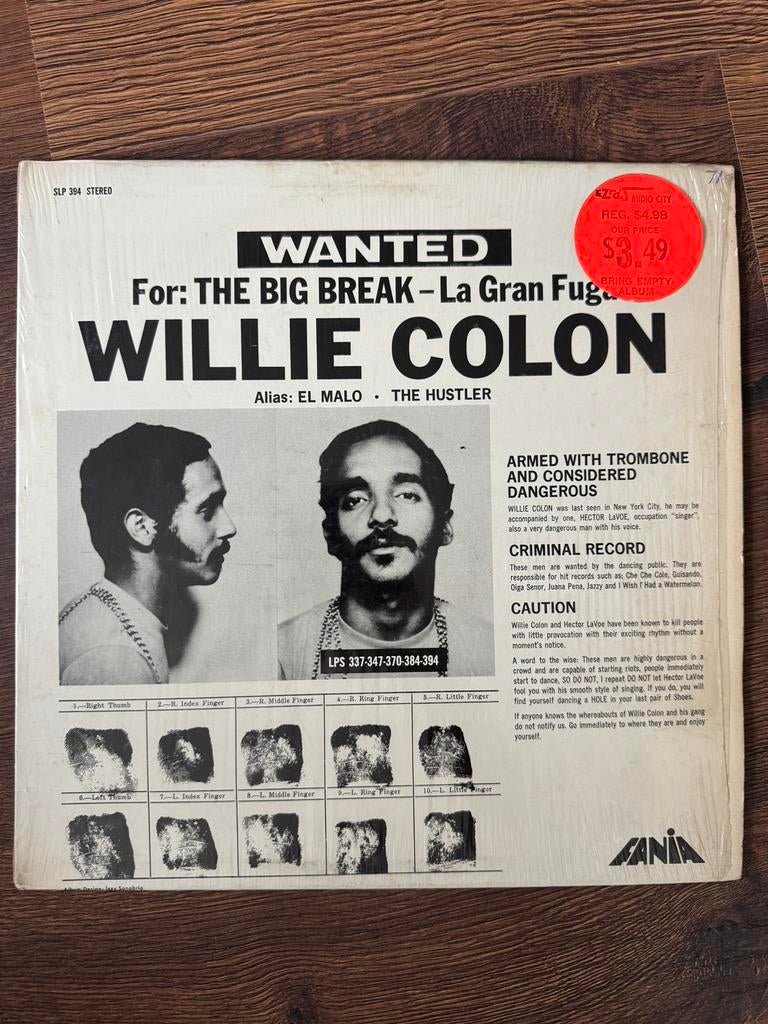 LP Willie Colon/Lavoe - La Gran Fuga (Wanted) 1970 Fania, Cd's en Dvd's, Vinyl | Latin en Salsa, Zo goed als nieuw, 12 inch, Ophalen of Verzenden