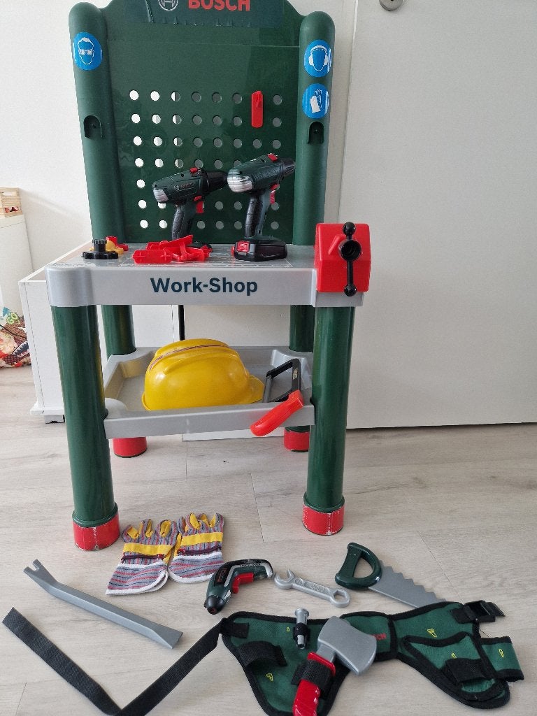 Speelgoed werkbank Bosch met gereedschap, Ophalen, Gebruikt