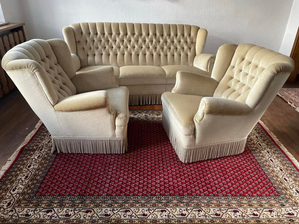 Vintage fauteils roze franjes mohair velours barok queen ann, Huis en Inrichting, Fauteuils, Ophalen of Verzenden, Zo goed als nieuw