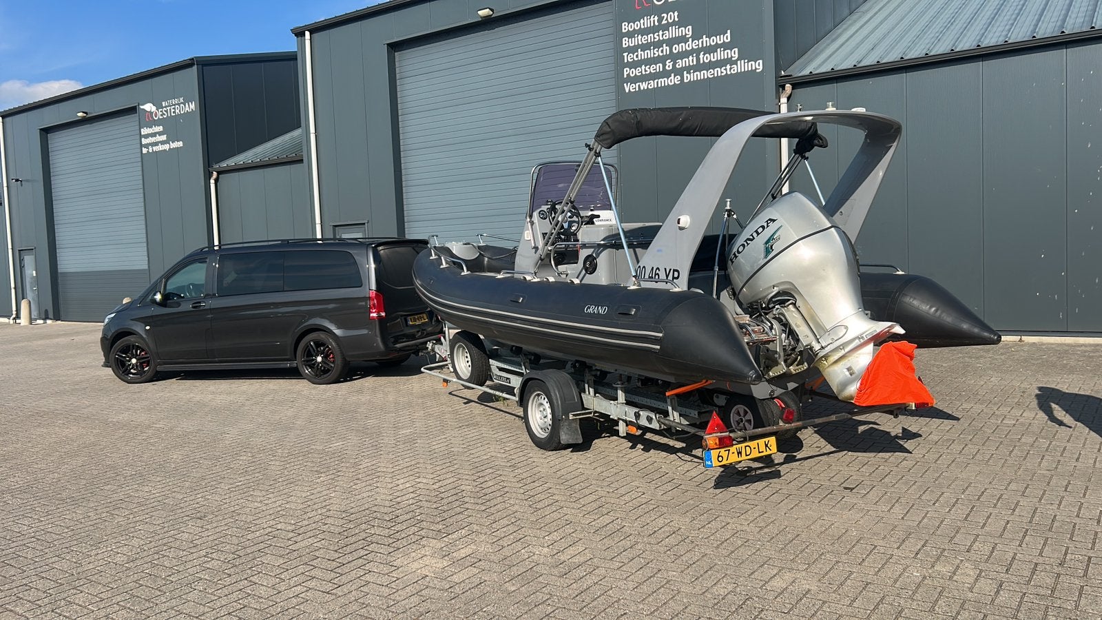 Grand silverline 650 150 pk honda ribba trailer nieuwstaat!, Watersport en Boten, Rubberboten, Zo goed als nieuw, Grand, 30 cm