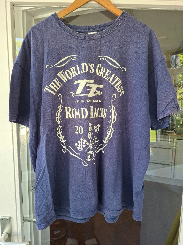 T-shirt Isle of Man TT road races uit 2009 - maat XXL, Blauw, Overige maten, Ophalen of Verzenden, Fruit of the loom