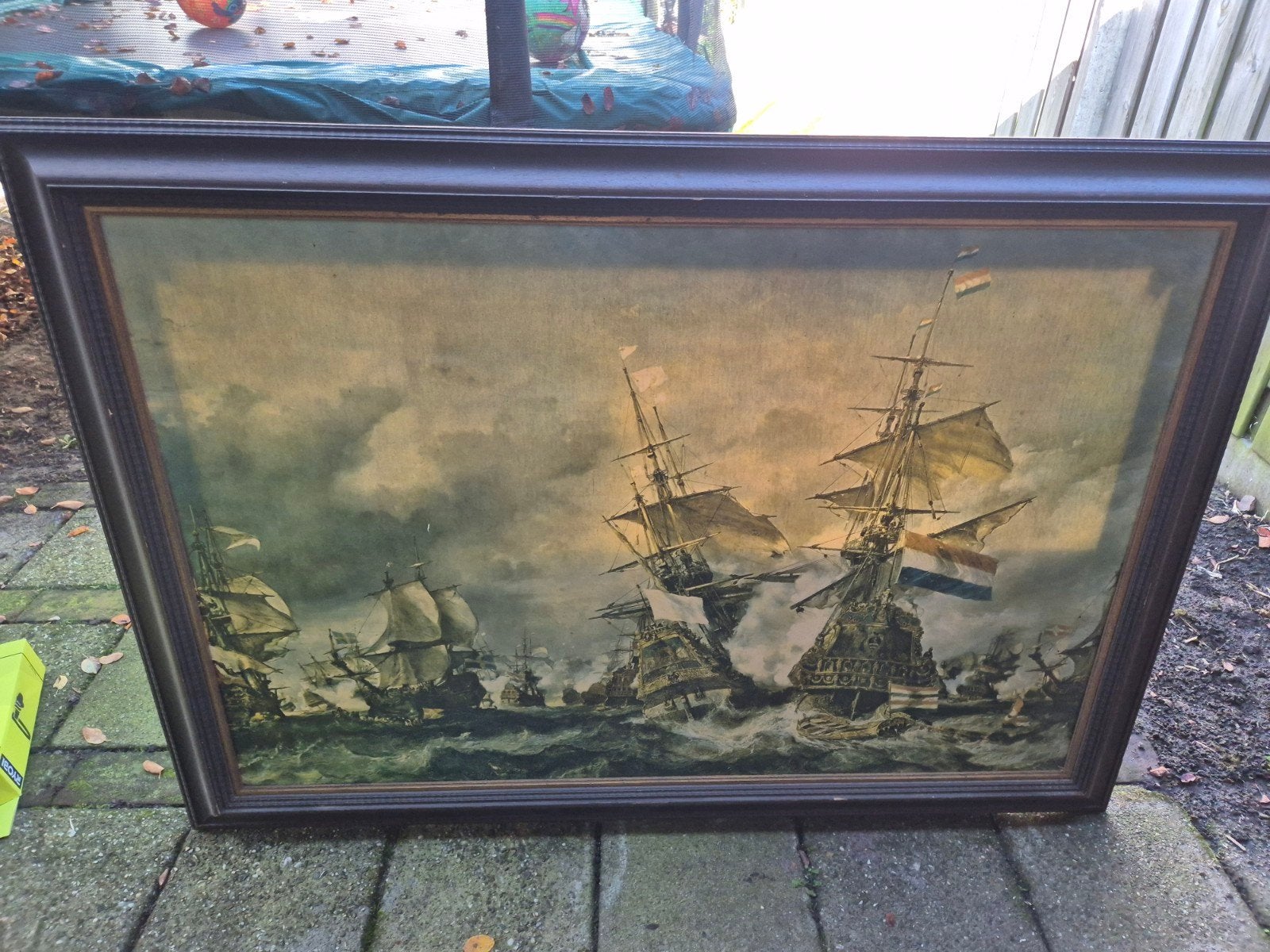 Klassiek schilderij: Zeeslag met zeilschepen, Ophalen, Maritiem / water, Doek, Olieverf