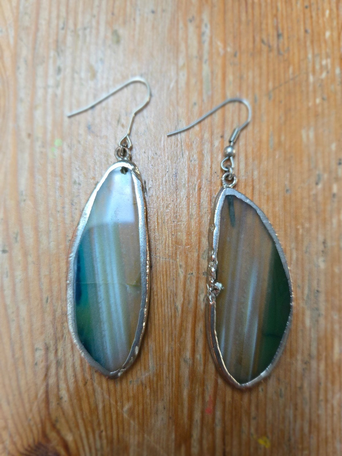 Unieke agaat look Oorbellen - Handgemaakt, Overige materialen, Hangers, Verzenden, Zo goed als nieuw