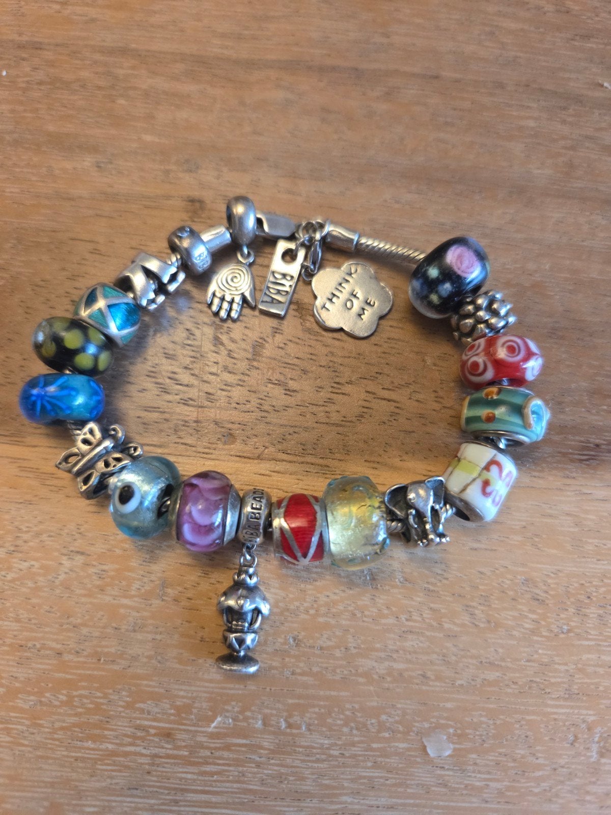 Zilveren Armband met bedels, Gebruikt, Overige kleuren, Ophalen of Verzenden, Met bedels of kralen