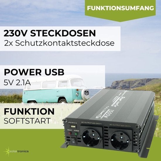 Spanningsomvormer 24 V – Omvormer 24 V Naar 230 V – Inverter, Corvance B.V., Verzenden, Nieuw, Corvancebol@gmail.com