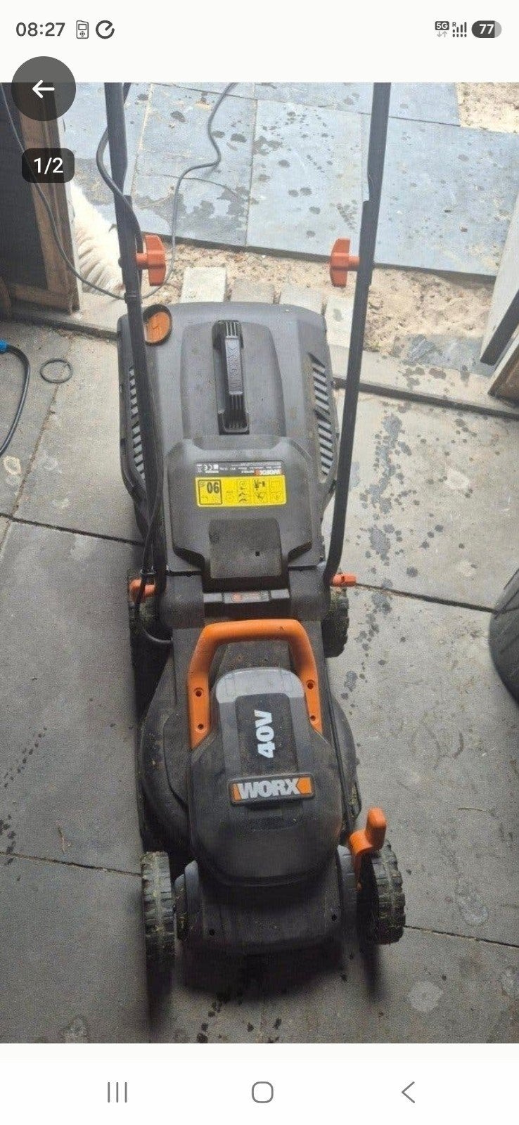 Worx 40V Accu-grasmaaie, Tuin en Terras, Ophalen of Verzenden, Gebruikt, Accu-grasmaaier, Worx