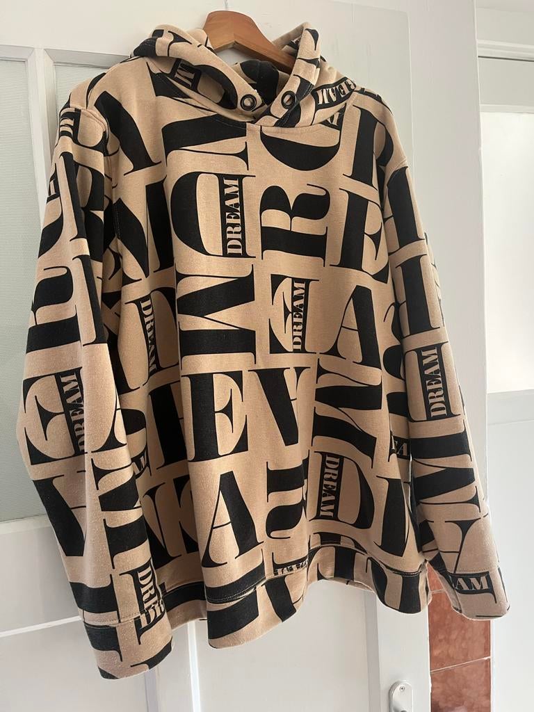 Page One Hoodie XXL - Beige met Zwarte Letters, Ophalen of Verzenden, Gedragen, Maat 46/48 (XL) of groter, Beige