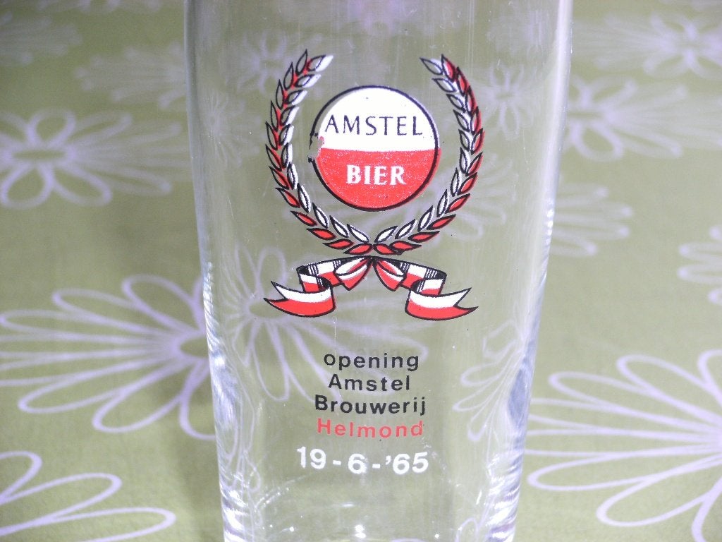 Amstel - opening Amstel Brouwerij 19-6-65 Helmond, Verzamelen, Ophalen of Verzenden, Zo goed als nieuw, Glas of Glazen, Amstel