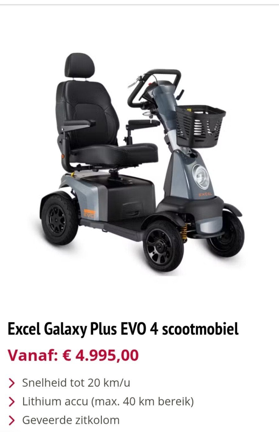 Bijna nieuwe Scootmobiel slecht 187 km. Ik durf het niet., Diversen, Brommobielen en Scootmobielen, Ophalen, Excel, Zo goed als nieuw