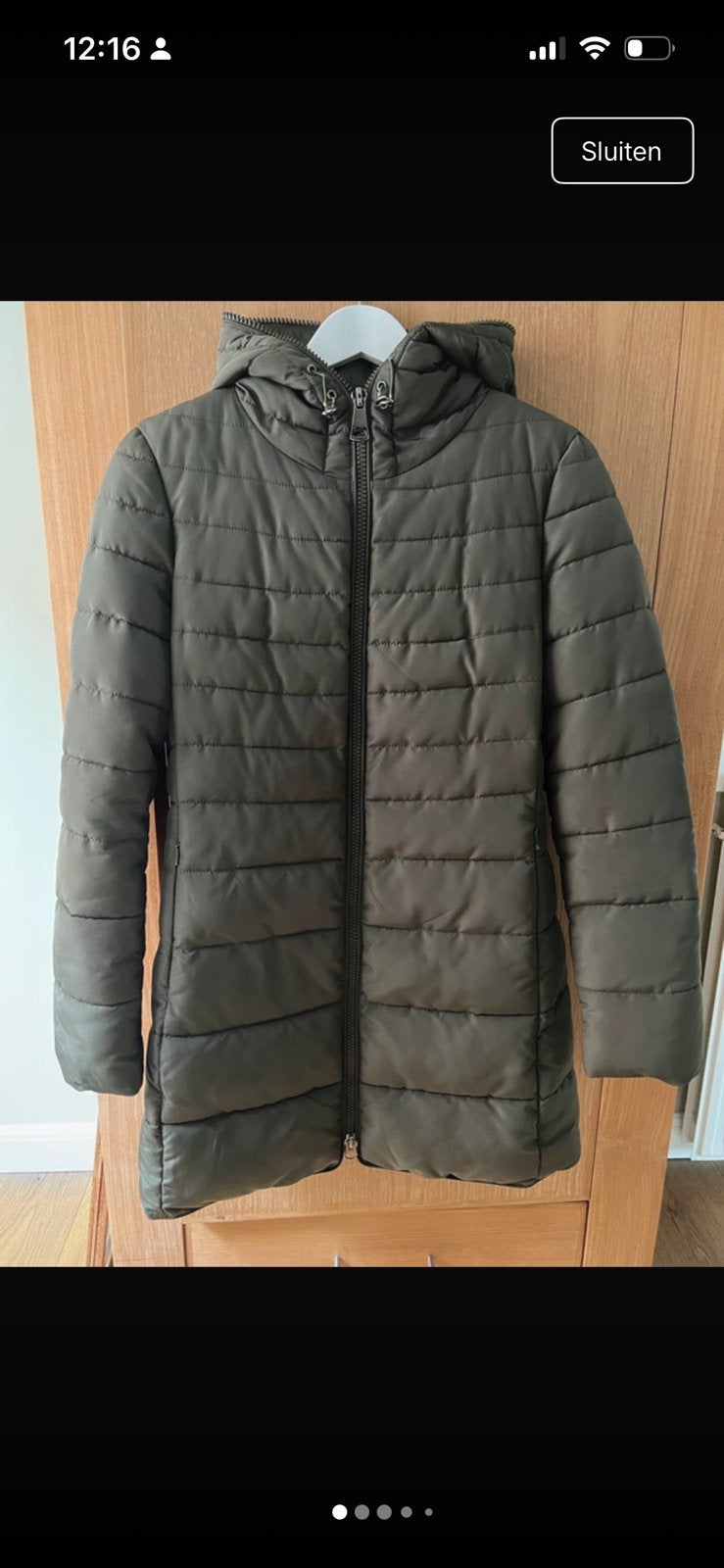 Gewatteerde donkergroene parka: Addy vd Krommenacker, Kleding | Dames, Ophalen of Verzenden, Zo goed als nieuw, Maat 38/40 (M)