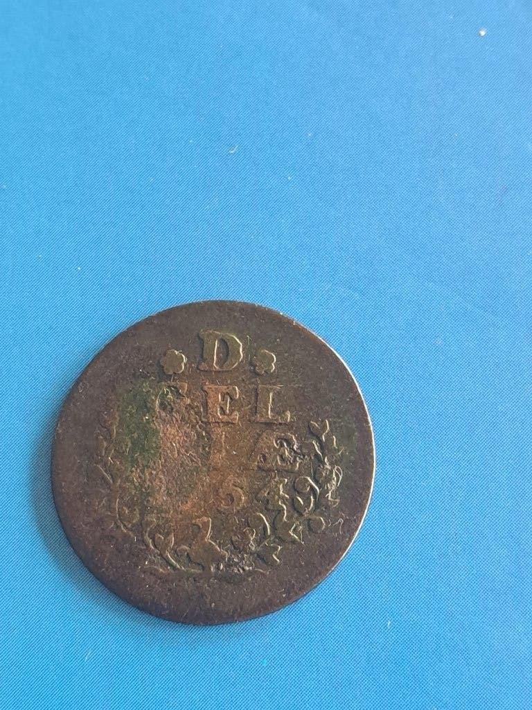 1754 Gelderland duit grote muntplaat 24mm, schaars, Postzegels en Munten, Munten | Nederland, Verzenden, Vóór koninkrijk, Overige waardes