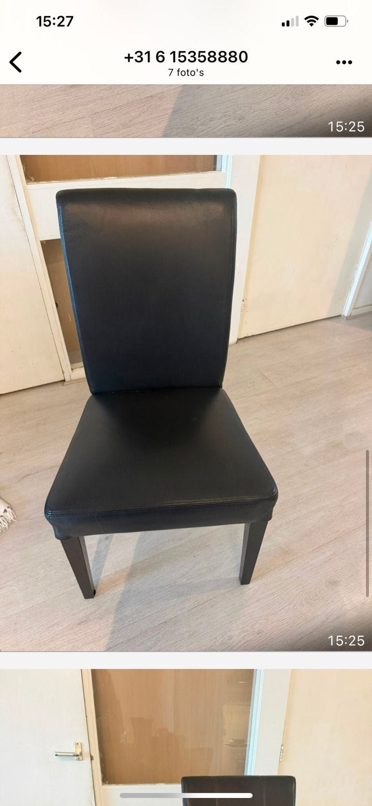 6 stoel, Huis en Inrichting, Stoelen, Zwart, Leer, Ophalen of Verzenden, Zo goed als nieuw