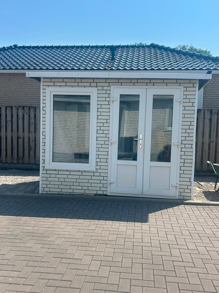 Tuinhuis, Kunststof, Tuinhuis, 2 ramen, Ophalen