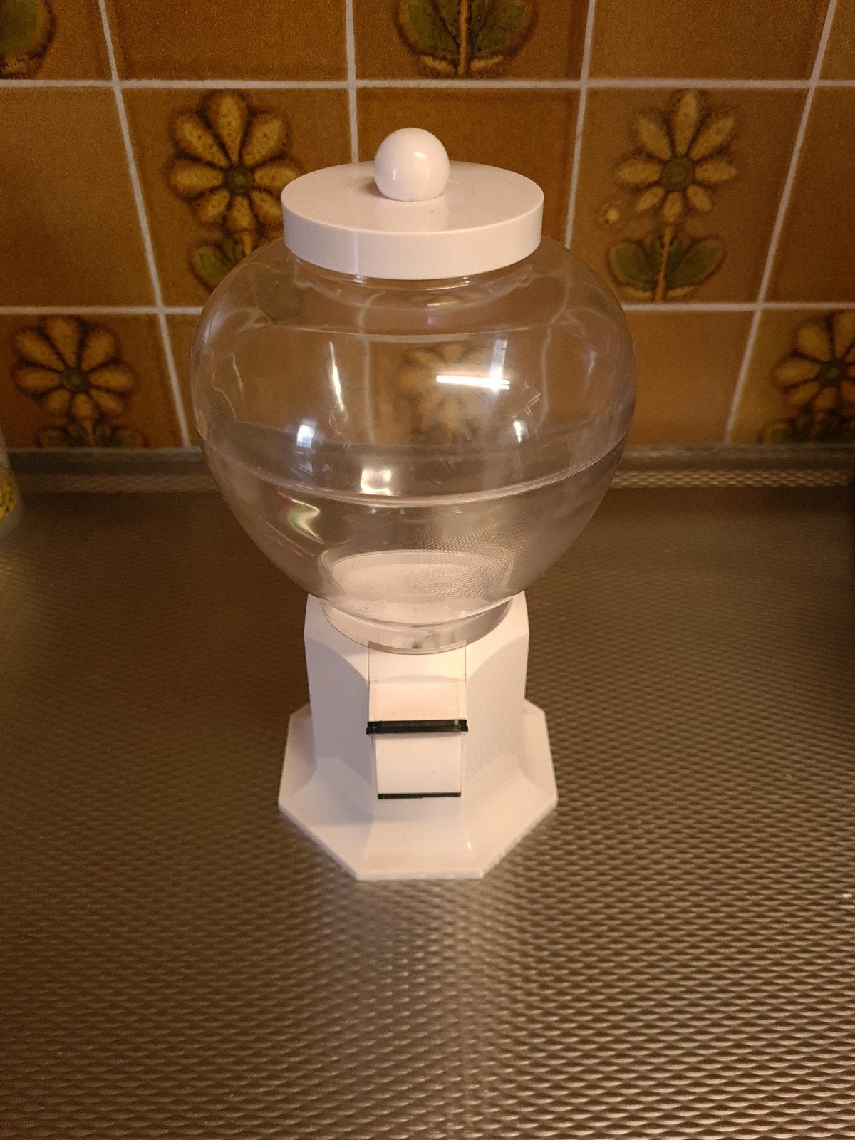 Vintage plastic kauwgomballenautomaat – Wit – Jaren 80/90, Ophalen, Gebruikt, Jongen of Meisje