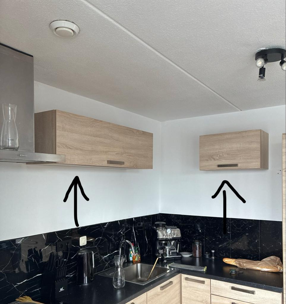 Eiken keukenkasten / hangkasten/, Huis en Inrichting, Kasten | Overige, Ophalen
