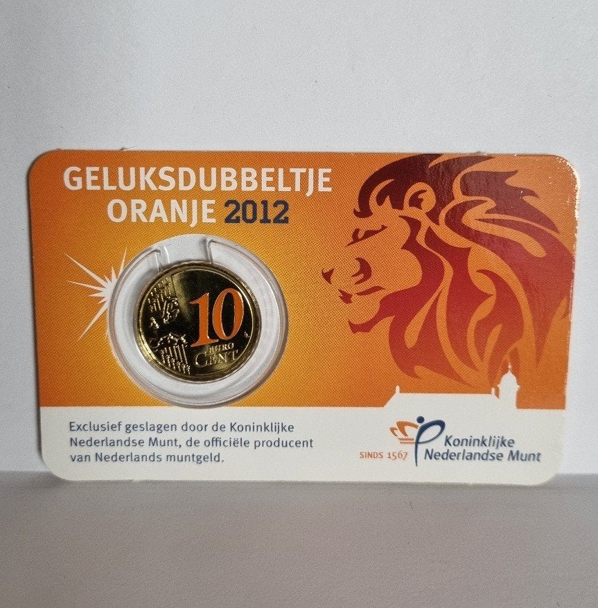 Coincard - Geluksdubbeltje Oranje 2012 - 10 eurocent, Ophalen of Verzenden, Koningin Beatrix, Euro's, Losse munt
