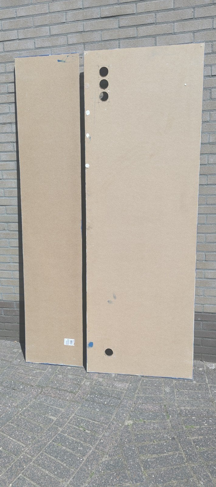 gratis afhalen: MDF Panelen (72 x 209 en 43 x 209), Doe-het-zelf en Verbouw, Platen en Panelen, Ophalen, Overige materialen, Minder dan 20 mm