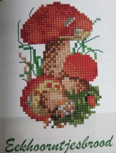 Borduurpatroon Paddestoel Eekhoorntjesbrood Kopergroen 8667, Verzenden, Nieuw, Handborduren, Patroon