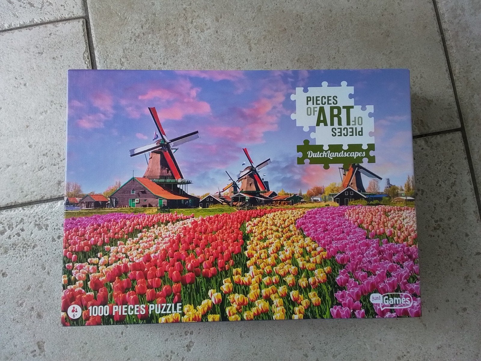 Mooi puzzel met tulpen en molens 1000 stukjes, Ophalen, 500 t/m 1500 stukjes, Zo goed als nieuw