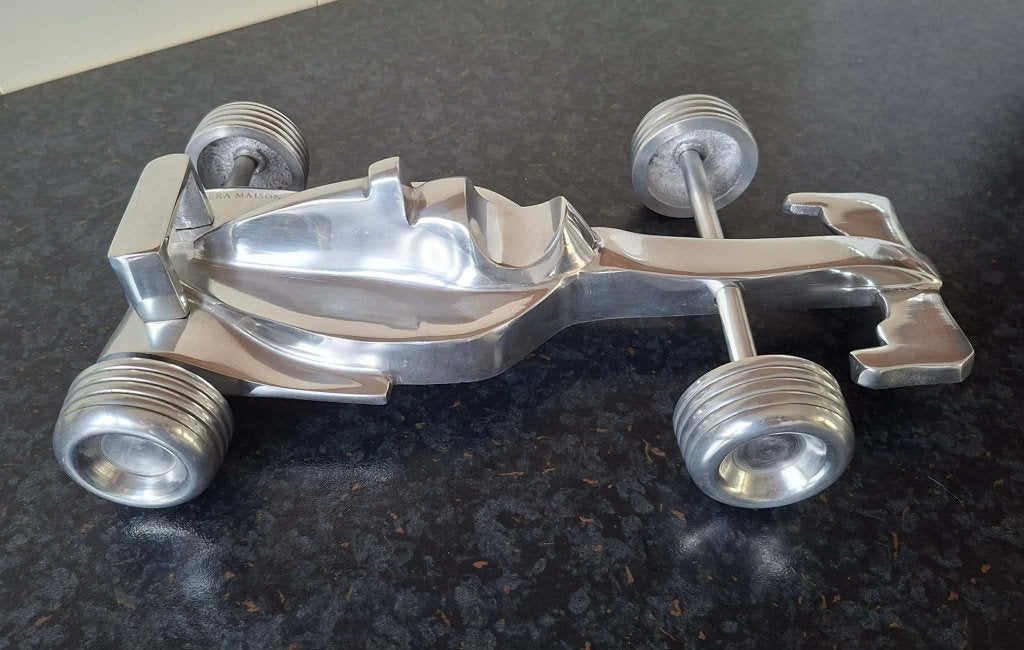 RM Formula 1 Car Statue, Ophalen of Verzenden, Zo goed als nieuw, Zilver, Metaal