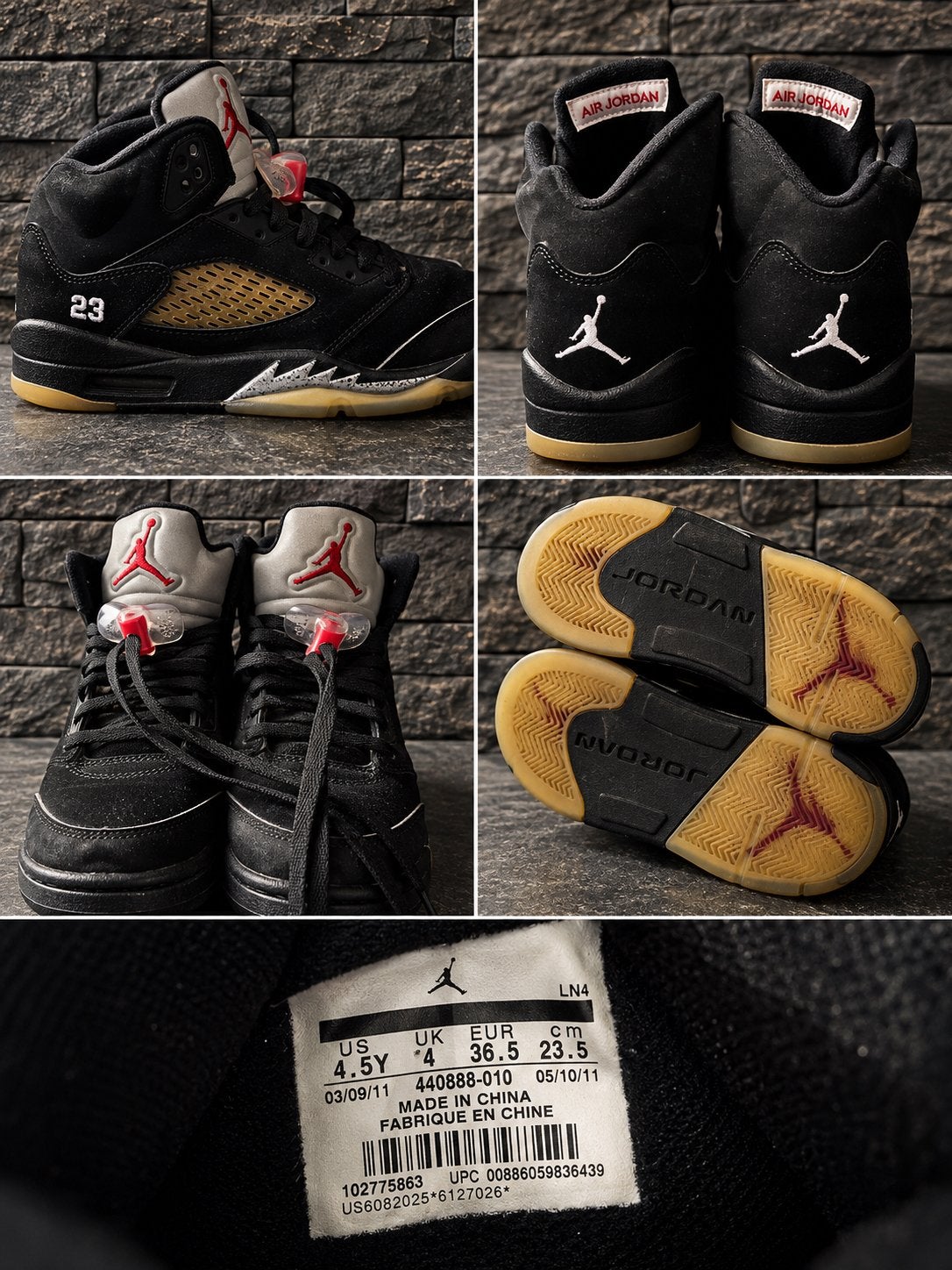 Nike Air Jordan 5 Retro Black Metallic Silver (GS), Ophalen, Jongen of Meisje, Schoenen