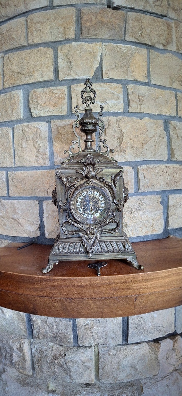 Antieke bronzen schoorsteenklok, Ophalen of Verzenden