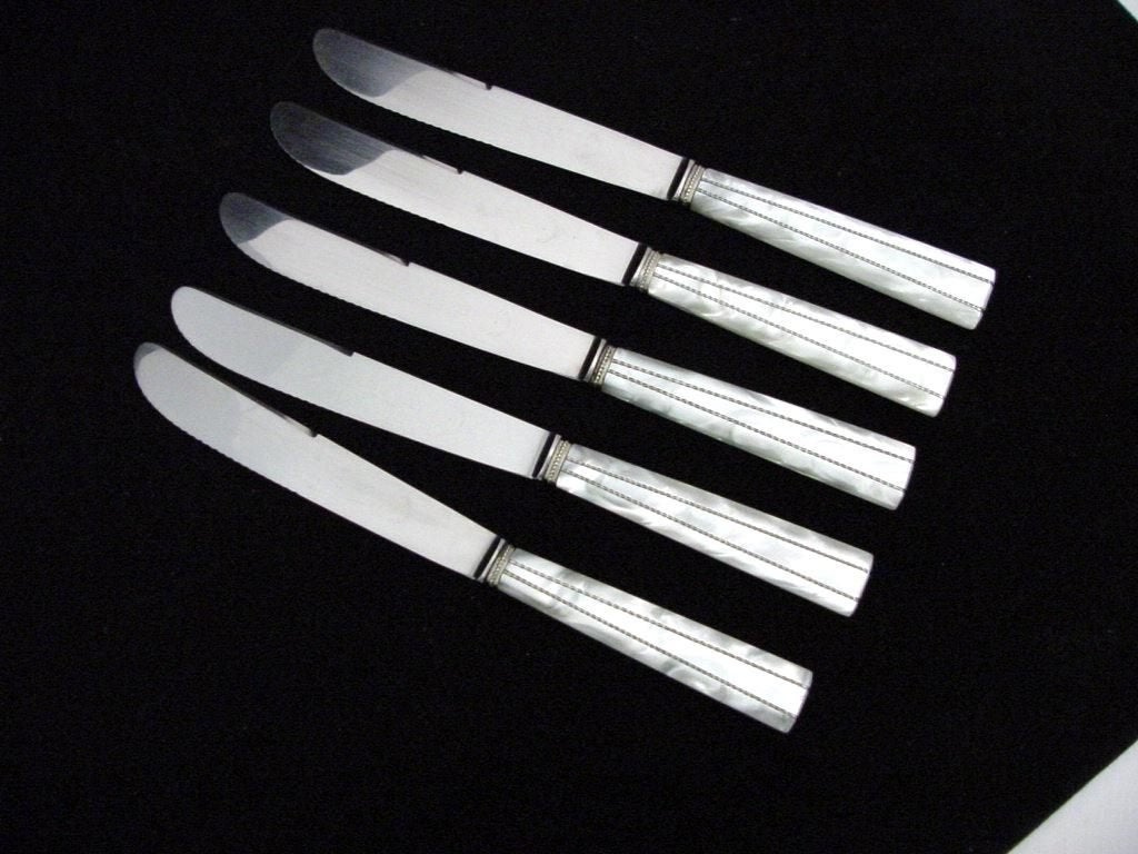5 art deco tafelmessen, Ophalen of Verzenden