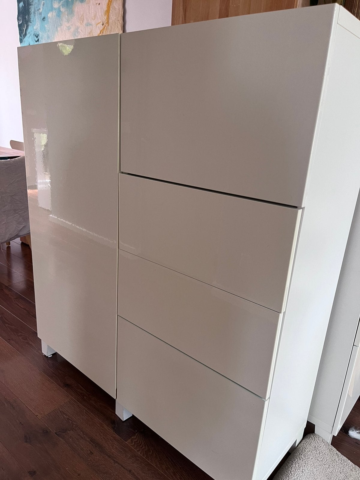 Twee Besta ikea kasten, Ophalen, Gebruikt, Glas, 100 tot 150 cm