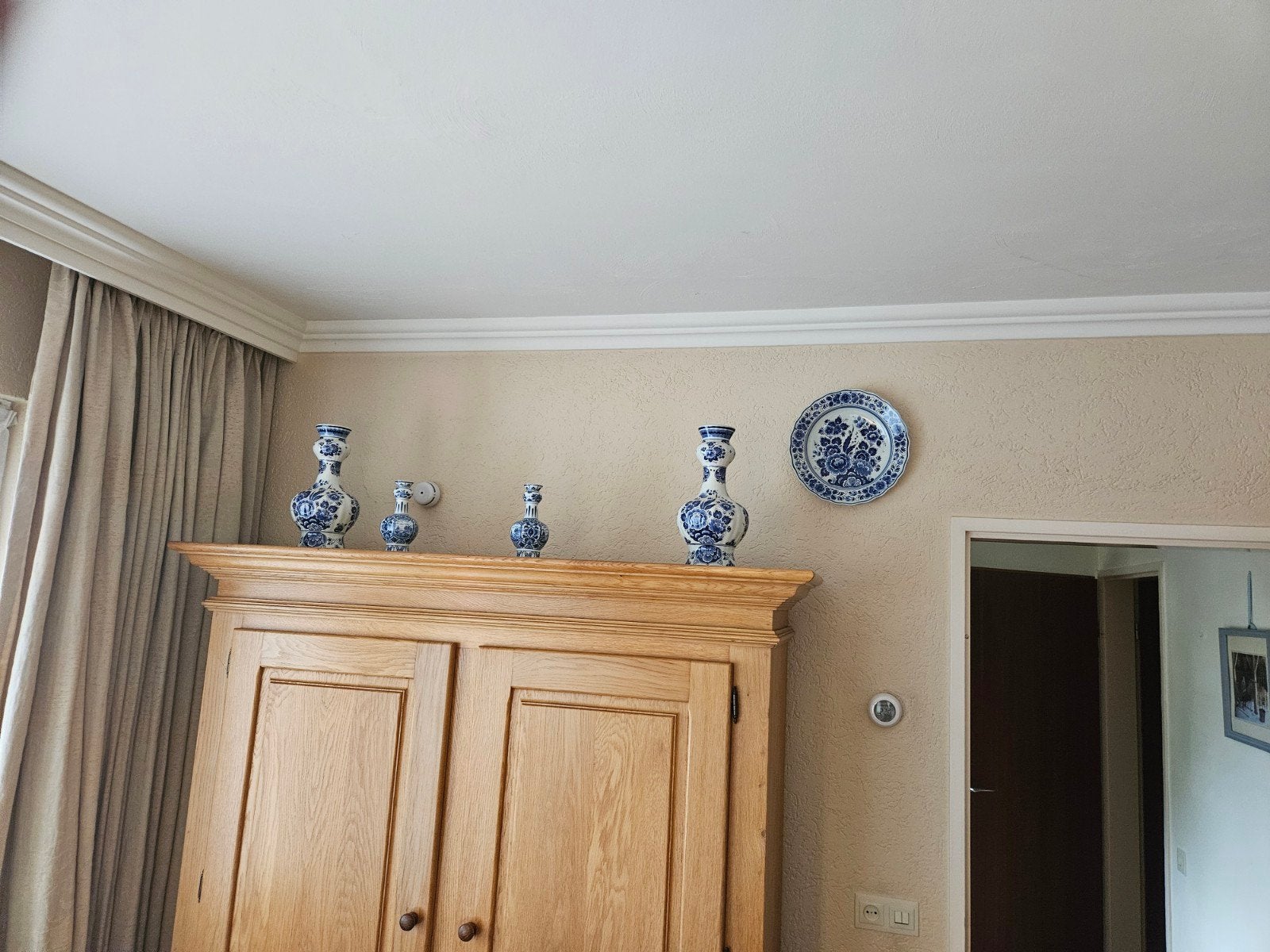 kaststel en wandbord Delfts blauw, Ophalen of Verzenden, Blauw