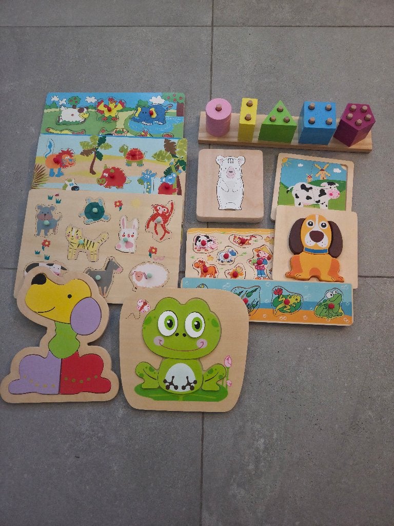 Houten kinderpuzzels en boeken, Ophalen, Minder dan 500 stukjes, Zo goed als nieuw, Legpuzzel