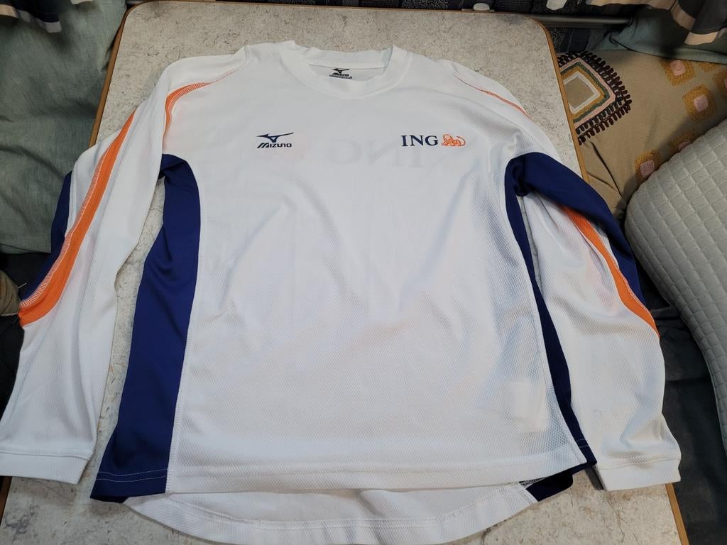 Mizuno ING hardloopshirt lange mouwen maat S, Overige merken, Ophalen of Verzenden, Zo goed als nieuw, Kleding