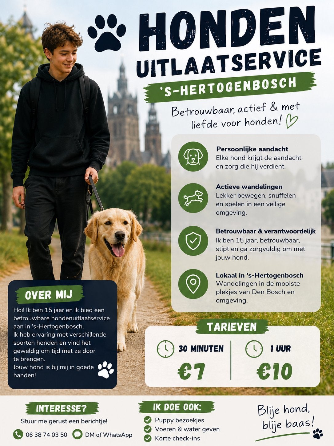 Honden uitlaatservice den bosch (kijk beschrijving), Dieren en Toebehoren, Ophalen of Verzenden