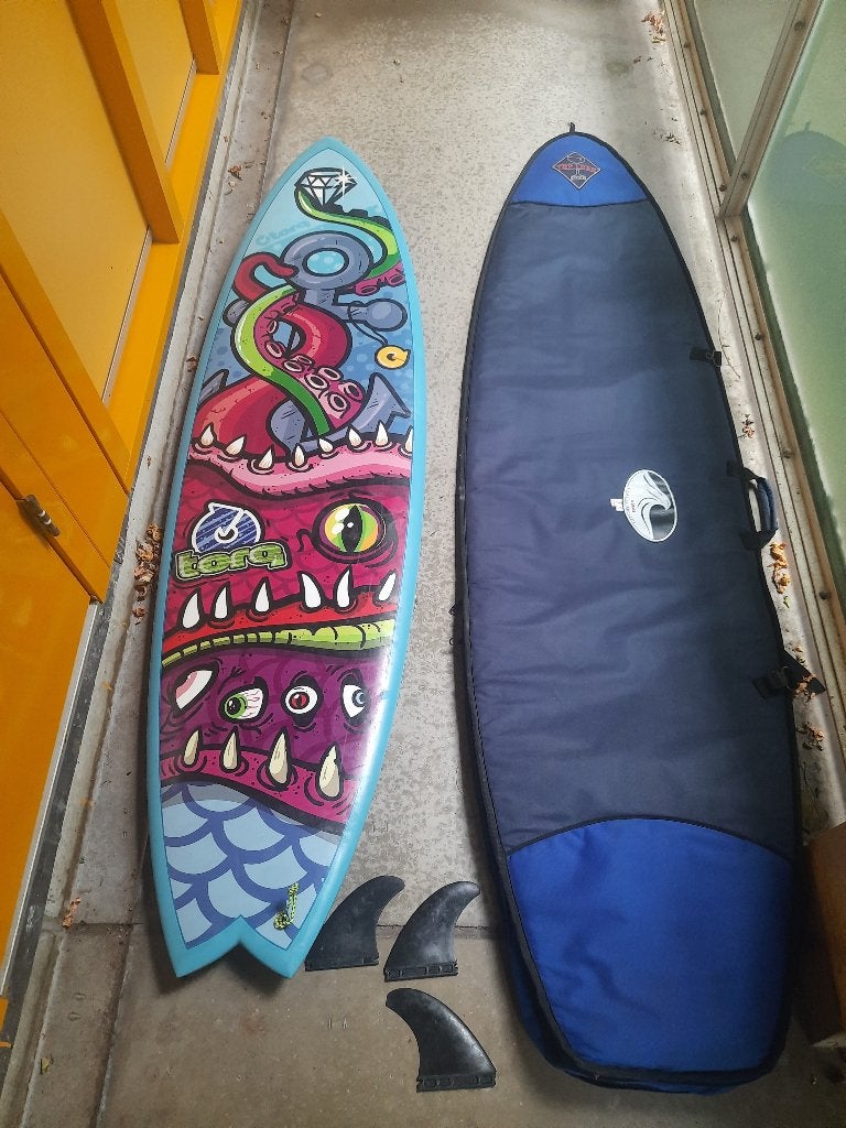 Torq 6'6 fish surfboard, Watersport en Boten, Golfsurfen, Ophalen, Zo goed als nieuw, Fish, Met vinnen