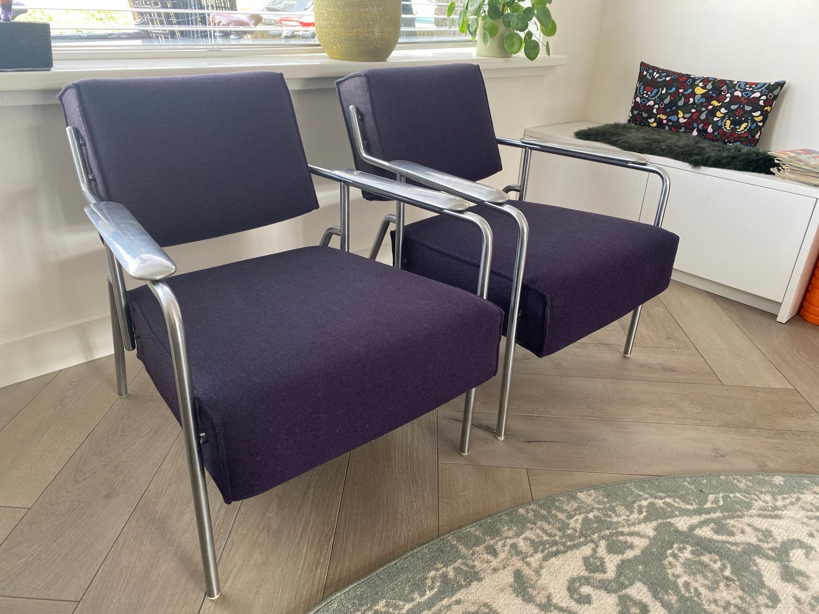 Set van 2 Spunk fauteuils - Roderick Vos - Design on Stock, Huis en Inrichting, Ophalen, Gebruikt, Metaal, 75 tot 100 cm