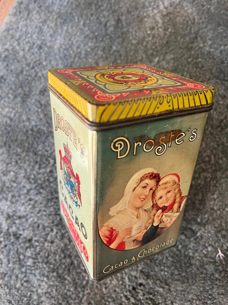 Vintage Droste verzamelblik – cacao decoratief blik Haarlem, Verzamelen, Blikken, Ophalen of Verzenden, Zo goed als nieuw, Overige