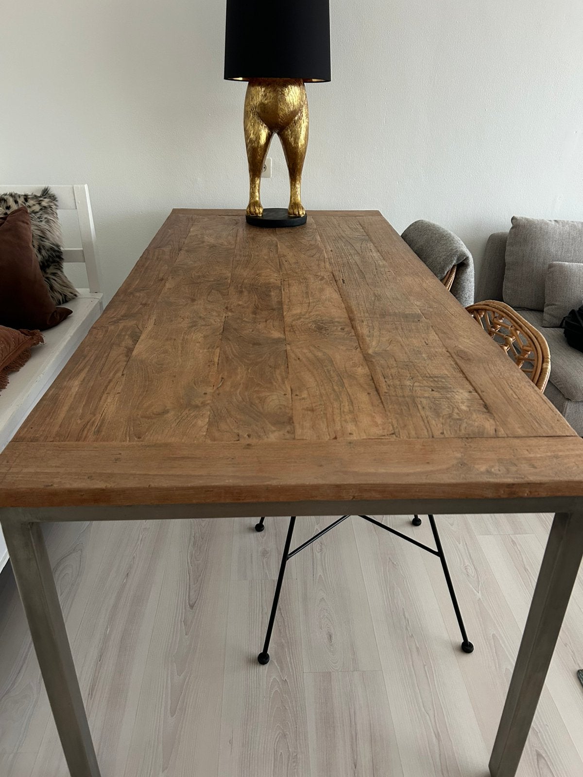 Teak houten eettafel, Ophalen, 200 cm of meer, 50 tot 100 cm, Zo goed als nieuw