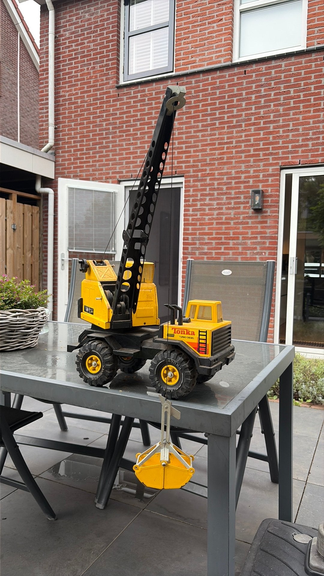 Tonka Turbo-Diesel Mighty Crane XMB 975, Verzamelen, Ophalen, Zo goed als nieuw