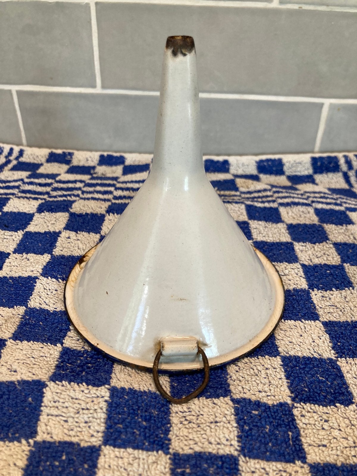 Vintage emaille trechter (070726), Ophalen of Verzenden
