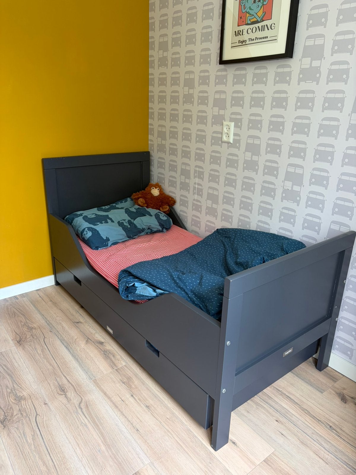 Junior bed Bopita met onderlade en twee matrassen, Ophalen, 70 tot 85 cm, 140 tot 160 cm, Zo goed als nieuw