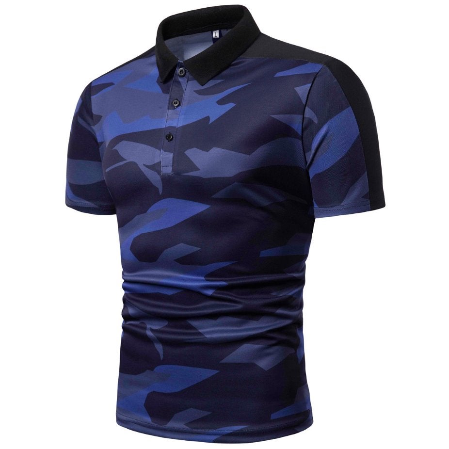 Blauwe camouflage heren polo (shirt leger mannen), Verzenden, Nieuw, Overige maten, Blauw