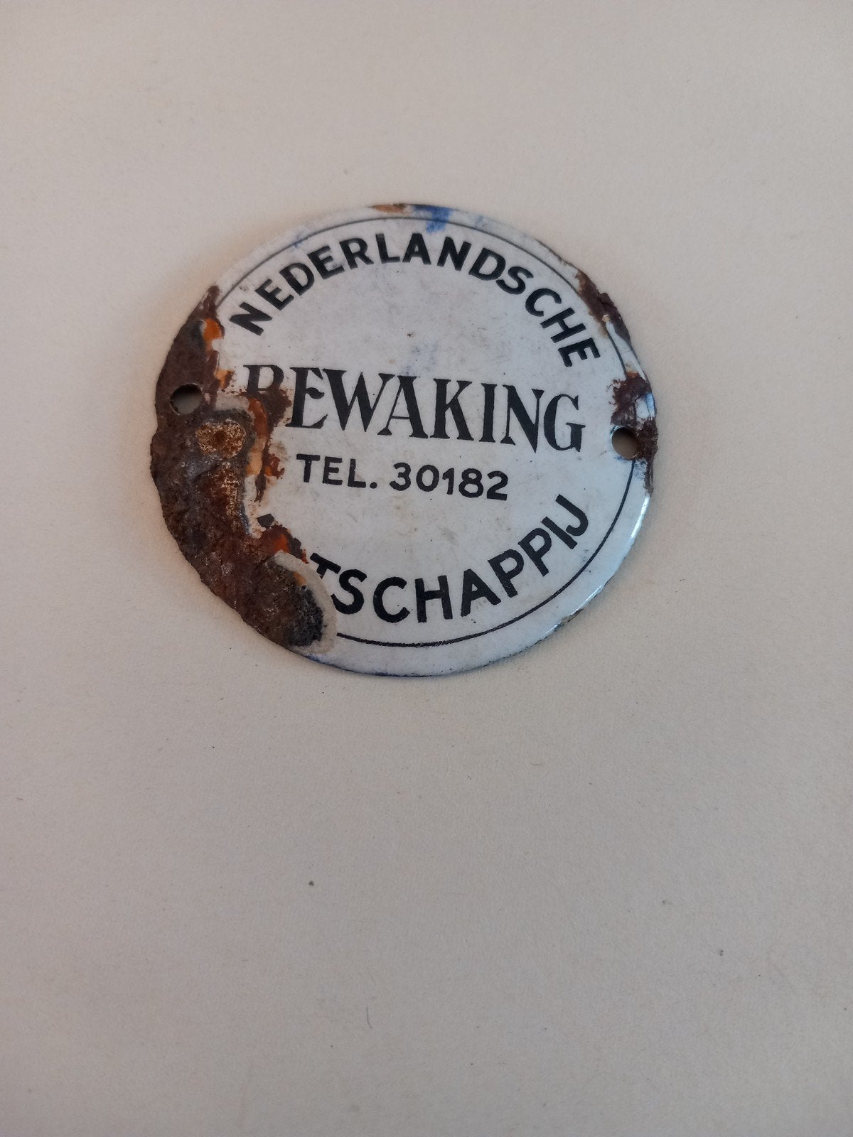 Klein emaille bordje Bewaking., ., Ophalen of Verzenden, ., Nederland