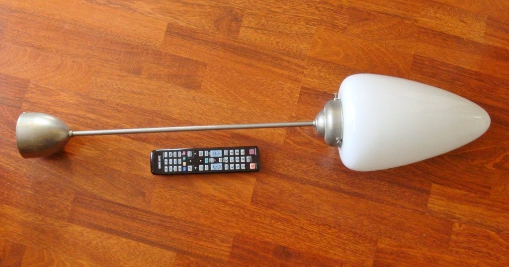 Vintage Giso Menhir hanglamp plafondlamp wit melkglas Gispen, Huis en Inrichting, Ophalen, Gebruikt, Art deco, E27 (groot)