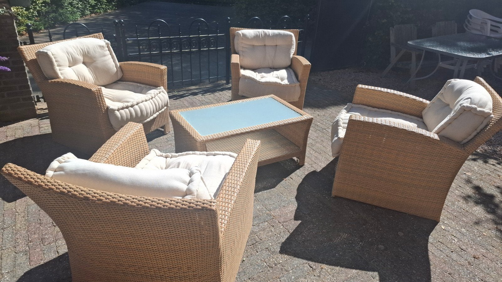 Tuinset, Ophalen, 4 zitplaatsen, Zo goed als nieuw, Loungeset