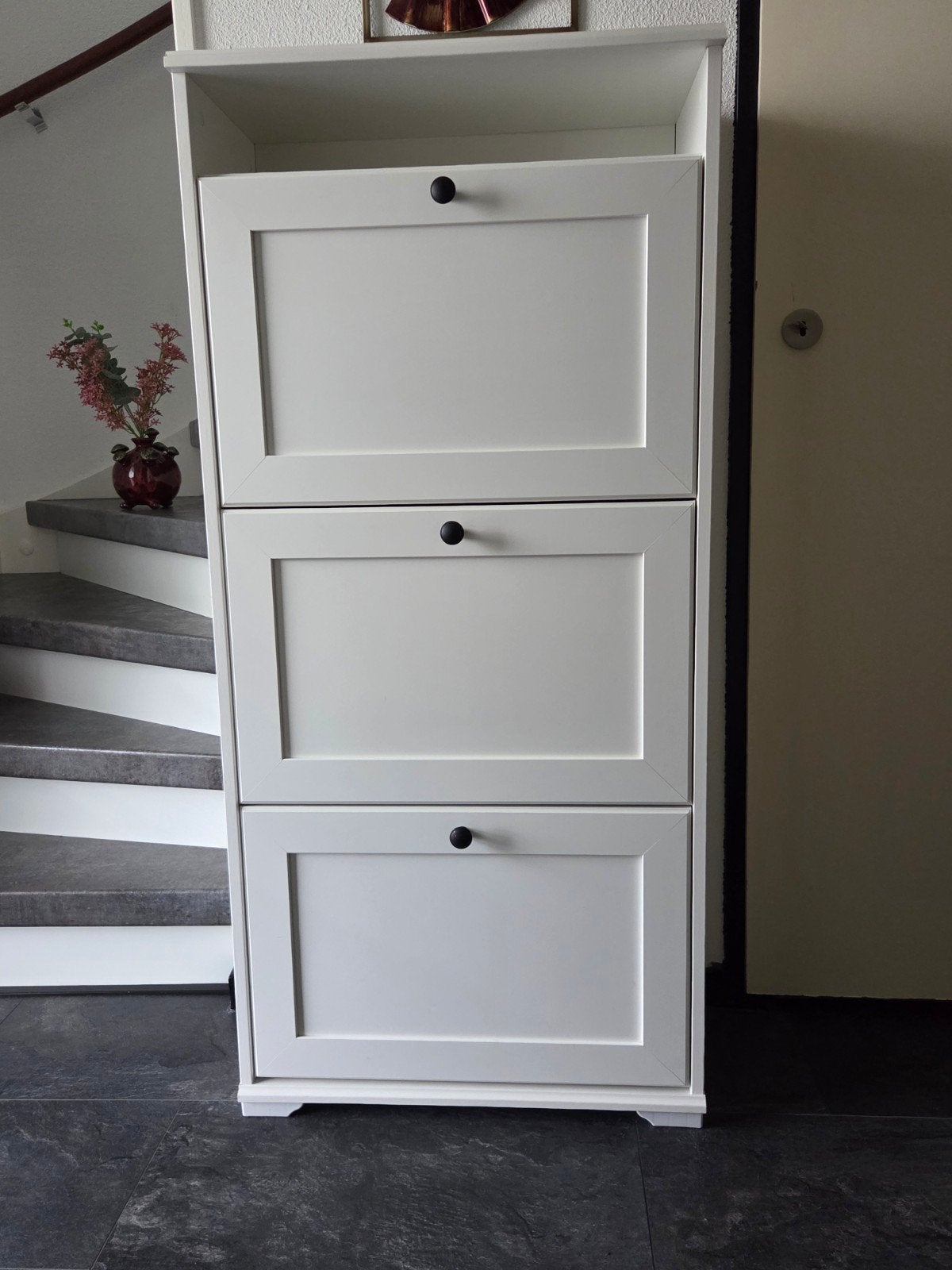 Witte schoenenkast met 3 vakken, Ophalen, Gebruikt