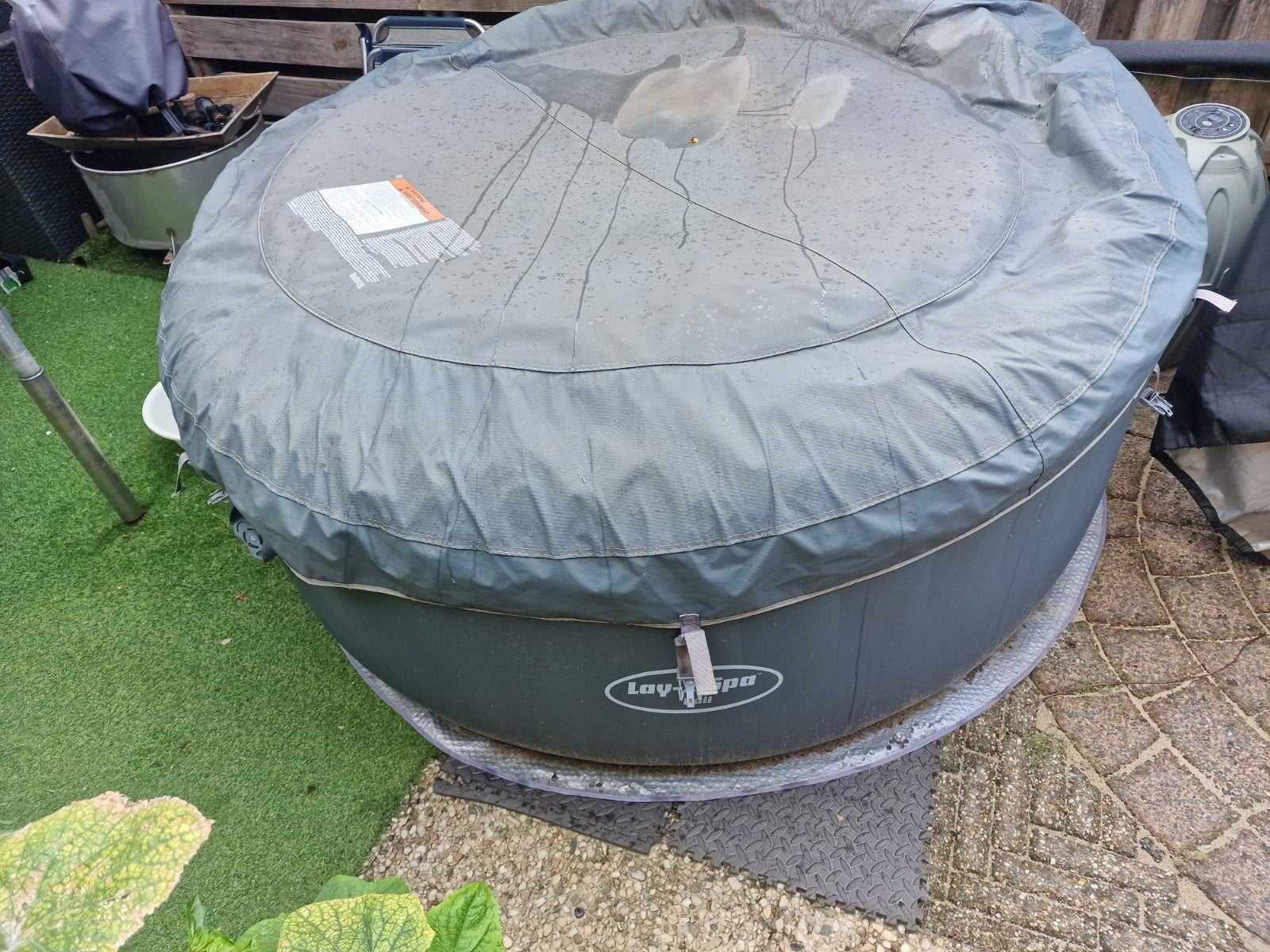 Lay-Z-Spa opblaasbare jacuzzi met accessoires, Tuin en Terras, Zwembaden, Gebruikt, Opblaaszwembad, Rond, Ophalen of Verzenden