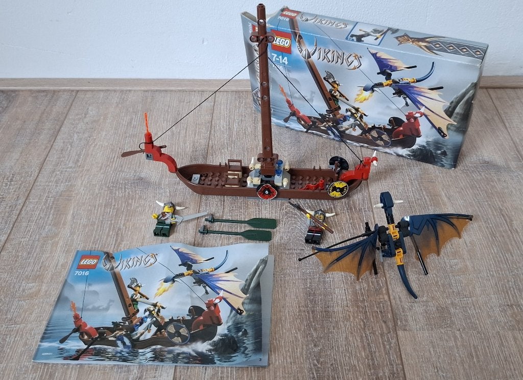 7016 LEGO Vikings Boat against the Wyvern Dragon, Gebruikt, Overige thema's, Lego, Ophalen of Verzenden