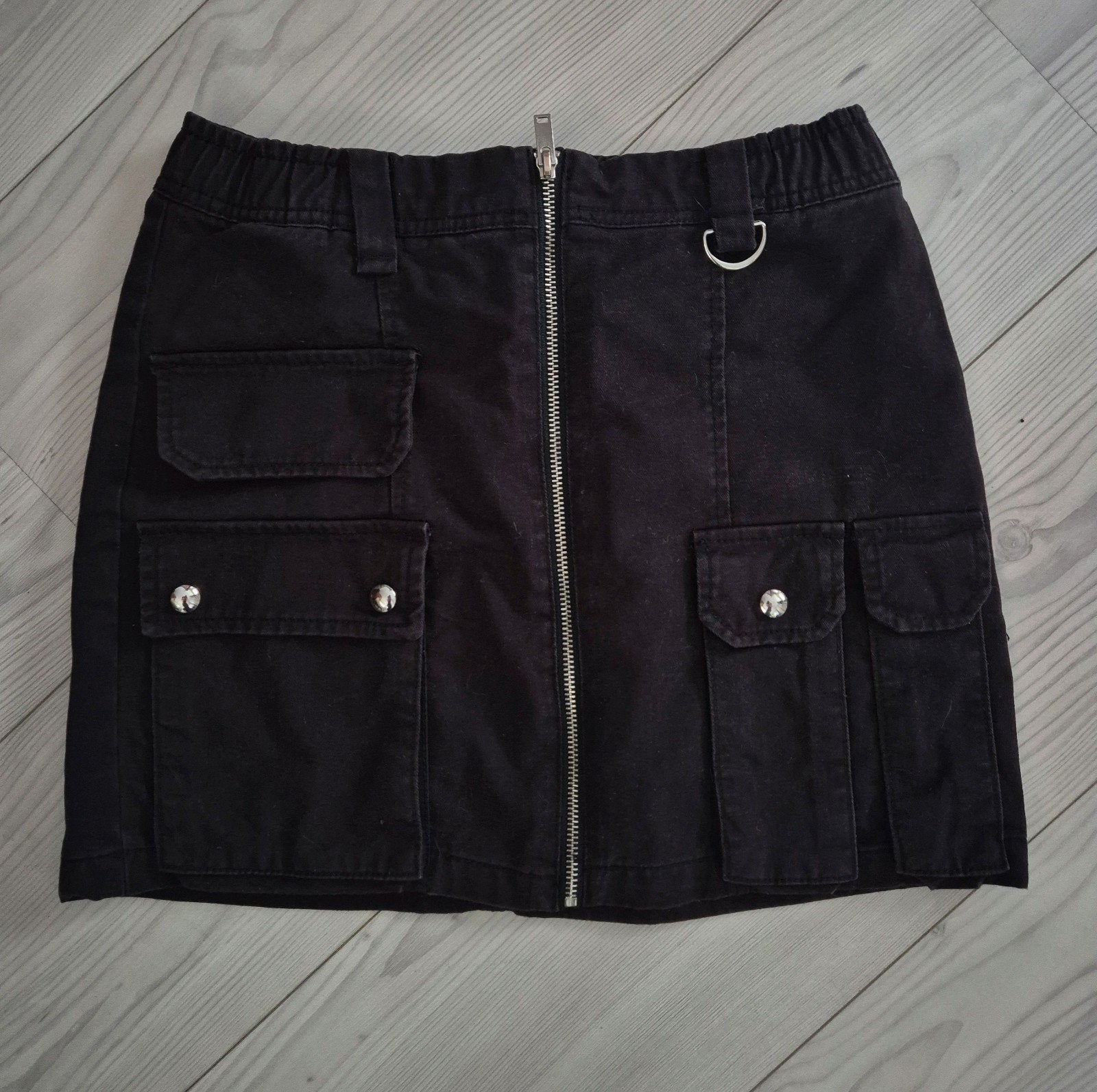 Tof bershka cargo rokje emo goth punk rock maat 38, Maat 38/40 (M), Verzenden, Zwart, Bershka