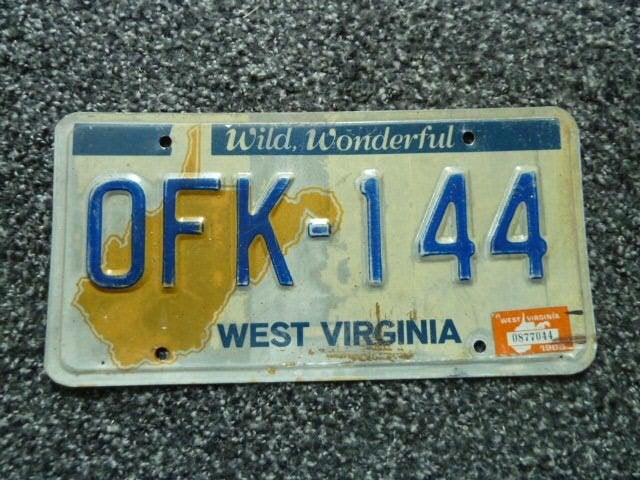 Kentekenplaat licenseplate West Virginia Wild & Wonderful, Verzenden, Gebruikt, Auto's